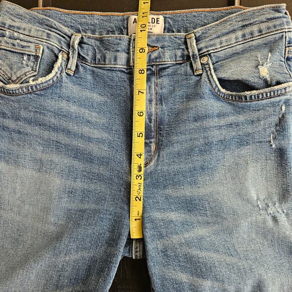 AGOLDE Distressed Skinny Blue Denim Ankle Raw Edge Jeans | Women's 28 - Picture 9 of 16